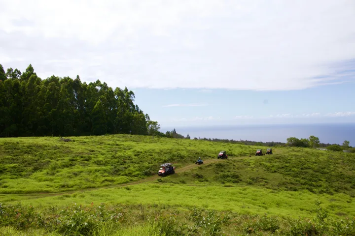 ATVs coming down the hill