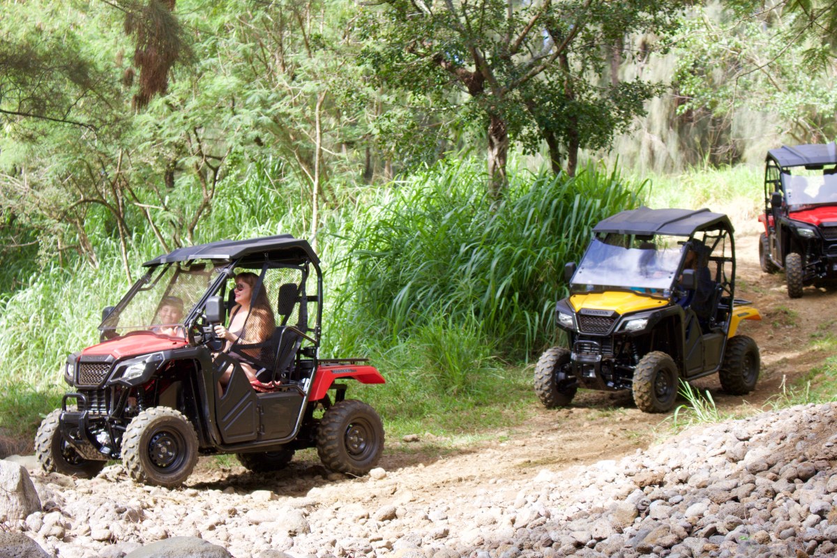 ATV-ing over rough terrain